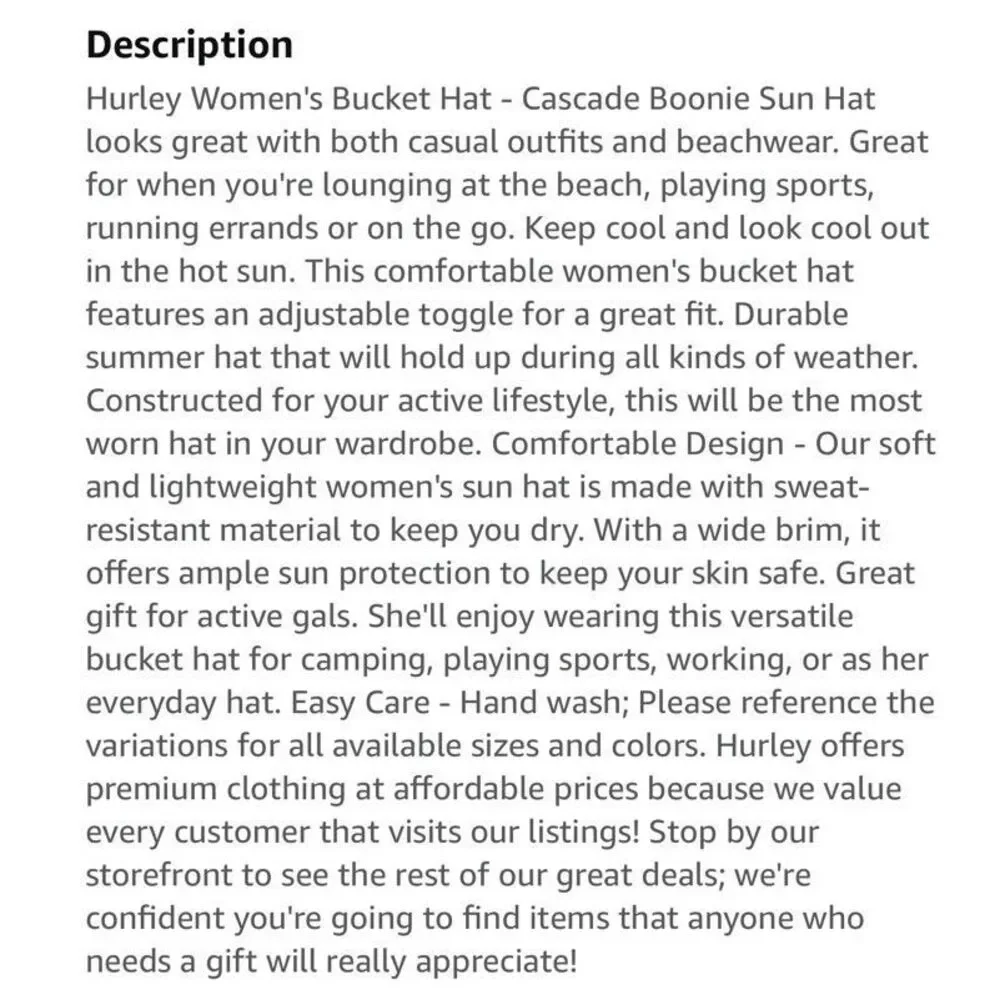 New $32 Hurley‎ Woman's Cascade Boonie Hat Sunset Haze Orange One Size HIHW0042